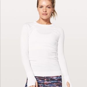 White lululemon thick long sleeve top